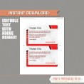 Airplane Boarding Pass with FREE Thank You Card (Red)
